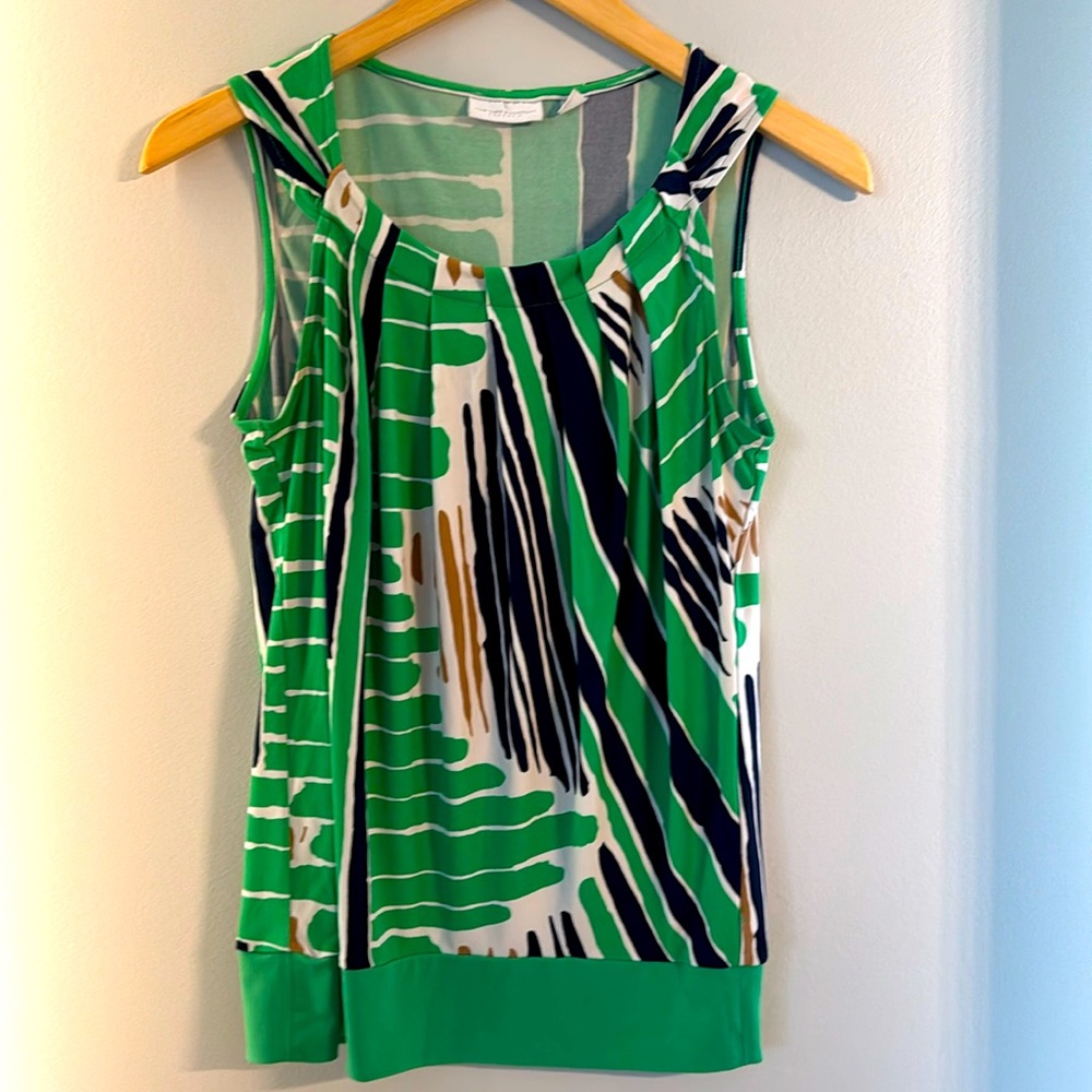 NY & Co Green Patterned Women's Top